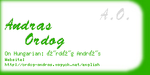 andras ordog business card